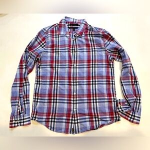 Men’s Banana Republic Plaid untucked Slim Fit Button Down Size Medium